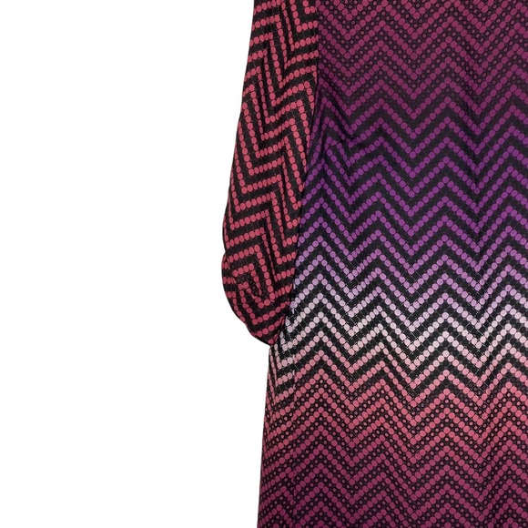 Luxology Dress Size 10 Multi Color Chevron‎ Striped Womens Lined Polyester - Picture 3 of 8